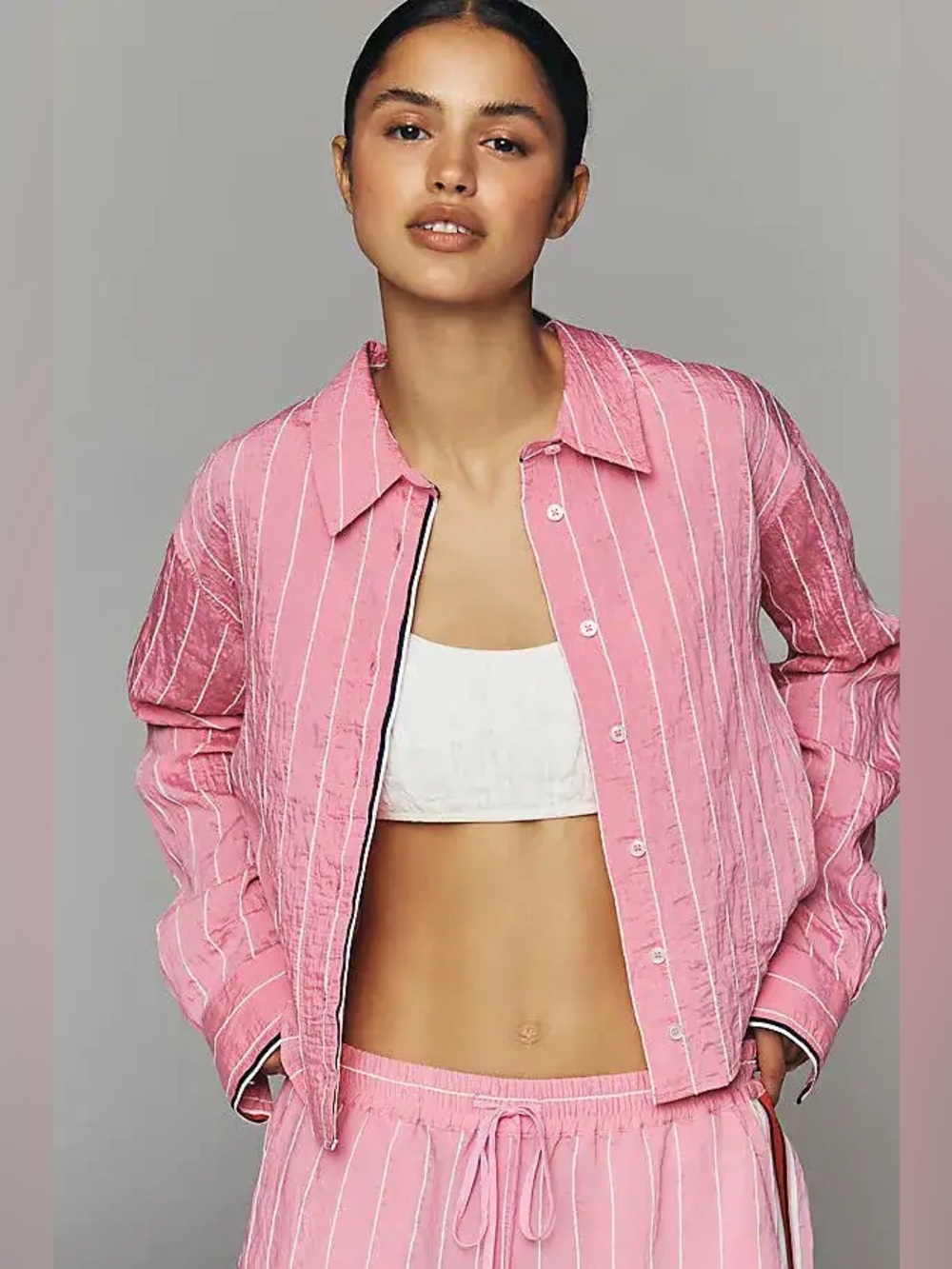 Maeve Silken Crop Buttondown Shirt, Size XL, NWT